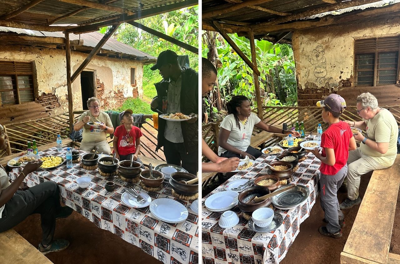 Enjoying lunch in Moshi