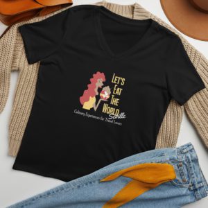 Let's Eat Seville Women’s relaxed v-neck t-shirt