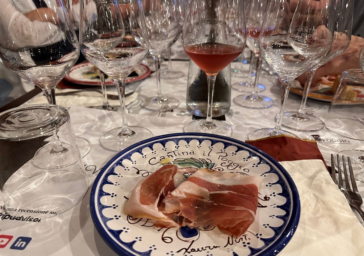 Lambrusco and prosciutto