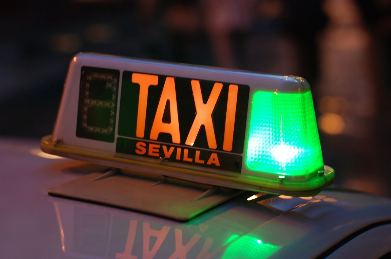 Taxi sign in Seville 