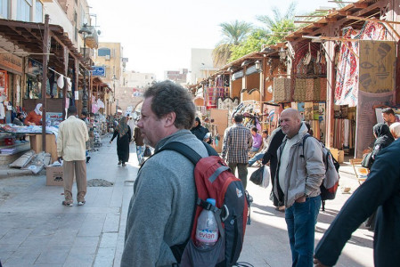 Eric strolling through the markets of Aswan, Egypt Chef Eric Fraudeau